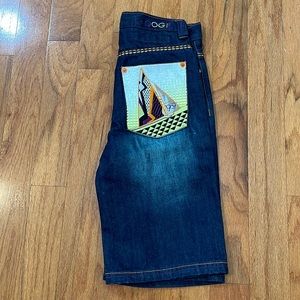 LAST CHANCE COOGI Jean Shorts Size 10 Boys Embroidered Key Pocket Longer